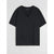 A black short-sleeve V-neck t-shirt displayed flat against a light gray background.