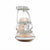 A single metallic silver strappy sandal with crystal-embellished straps and a block heel, shown from a front-facing perspective on a white background.