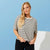 Sinsay Women's White & Black Striped Crew Neck T-Shirt
