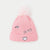 Sinsay Girl's Pink Decorative Embroidered Patches Ribbed Beanie