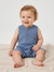 Sinsay Baby Girl's Blue Textured Muslin Sleeveless Romper