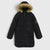 Sinsay Boy's Black Faux Fur Hooded Puffer Jacket