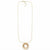 A gold chain necklace featuring a pendant made of three stacked, textured circular rings, displayed against a solid white background.