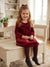 Sinsay Girl's Burgundy Dress With A Bow