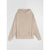 A light beige pullover hoodie with a front kangaroo pocket, displayed flat against a light gray background.