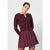 Sinsay Women's Burgundy High-Waist Pleated Tennis Mini Skirt