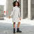 Sinsay Girl's Gray Ribbed Turtle Neck Midi Dress