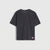 Navy blue t-shirt on a light gray background