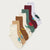 Six pairs of ankle socks arranged in a fan shape on a light gray background. The socks come in different colors: cream, tan, brown, sage green, burgundy, and light heather gray.