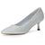 Dream Paris Women's Silver Closed Toe Pointed Toe Kitten Heels