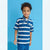 Sinsay Boy's Navy & Beige Striped Short Sleeve T-Shirt