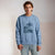 Sinsay Men's Light Blue Sea Waves Chest Printed Sweatshirt