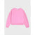 A pink crewneck sweatshirt with balloon sleeves, displayed flat against a light gray background.
