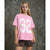 Sinsay Women's Pink Oversized Print T-Shirt