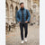 Soybu Men's Dark Blue Quilted Zip-Up Jacket