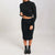 Sinsay Women's Black Ribbed Mock Neck Long Sleeve Blouse