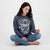 Grayson Threads Women's Dusty Blue Printed Long Sleeve Sweatshirt