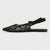 Black lace sandal on a white background