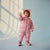 Sinsay Girl's Pink Leopard Prints & Bears-Ear Hooded Puff Snowsuit Overall