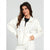 Sinsay Women's Off White Elasticized Cuffs & Hem Jacket