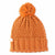 Sun + Stone Men's Orange Textured Knit Pom Pom Cuffed Beanie