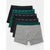 A 4-pack of SINSAY men's boxer briefs in black, dark green, navy, and heather gray, arranged in a diagonal stack on a white background.
