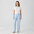SD Women's Light Blue Striped Pajama Bottom