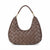 A brown woven leather hobo handbag with a single shoulder strap and gold-tone hardware, shown against a plain white background.