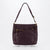 SD Women's Plum Leather With Exterior Pockets Handbag
