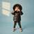 Sinsay Girl's Black Faux-Fur Hooded Puffer Jacket And Zippered Front.