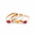Barse Women's Stackable Genuine Yellow and Red Agate 3-pc Ring Set