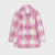 Sinsay Girl's Pink Plaid Double-Breasted Coat