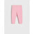 A pair of children's pink leggings with an elastic waistband, shown flat against a light gray background.