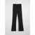Black flare jeans shown flat against a light gray background.