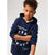 Sinsay Boy's Navy Blue White Prints Hoodie