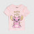 Sinsay Girl's Light Pink Stitch Printed Cotton T-Shirt