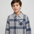 Sinsay Boy's Grey & Blue Checkered Chest Pocket Shirt