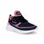 A single Nautica athletic sneaker in navy blue and pink, featuring a white sole, black laces, and the Nautica logo on the side and tongue, set against a plain white background.