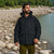 Sinsay Men's Black Hooded Parka Jacket Featuring A Front Zip