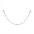 A delicate silver chain necklace shown against a plain white background, forming a U-shape with no pendant visible.