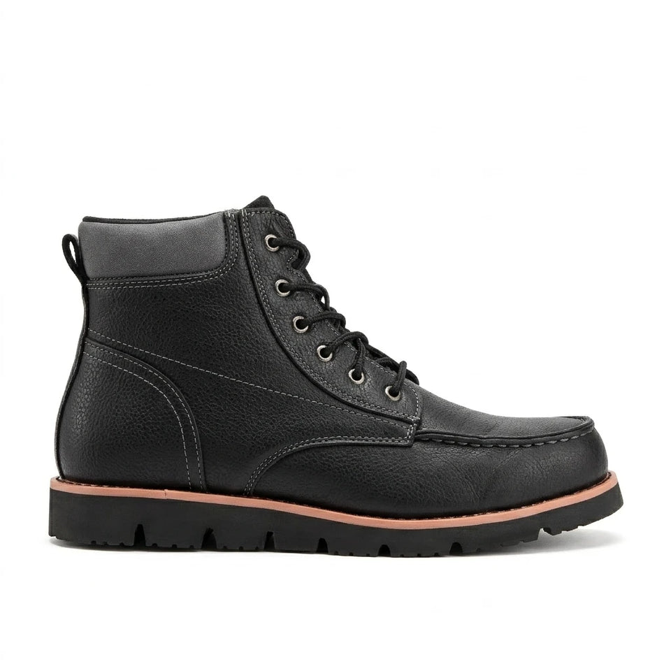 Levi's Men's Black Dean Wx Ul Faux-Leather Rugged Casual Hiker Chukka Boots