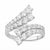 A silver-tone wrap-around ring featuring multiple rows of round-cut clear gemstones, photographed on a clean white background.