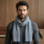 Reaction Kenneth Cole Men's White & Blue Wrap Knit Scarf