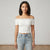Planet Heart Women's Light Gray Delicate Lace Trim Along The Off-Shoulder Neckline T-Shirt