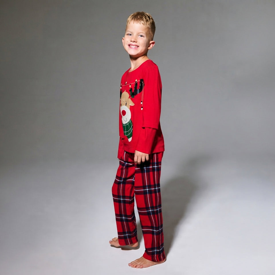 Sinsay Boy's Red Christmas Graphic Long-Sleeves Pajama Set