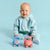 Sinsay Baby Boy's Light Blue Half-zip Dinosaur Front Pocket Hoodie