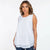 Cristina B Women's White Crew Neck Sleeveless Blouse