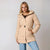Sinsay Women's Beige Quilted Puffer Hooded Jacket