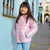 Sinsay Girl's Metallic Light Pink Holographic Hooded Quilted Puffer Jacket.