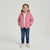 Sinsay Girl's Pink Hooded Puffer Jacket With Full Zip And Wavy Quilted Pattern.